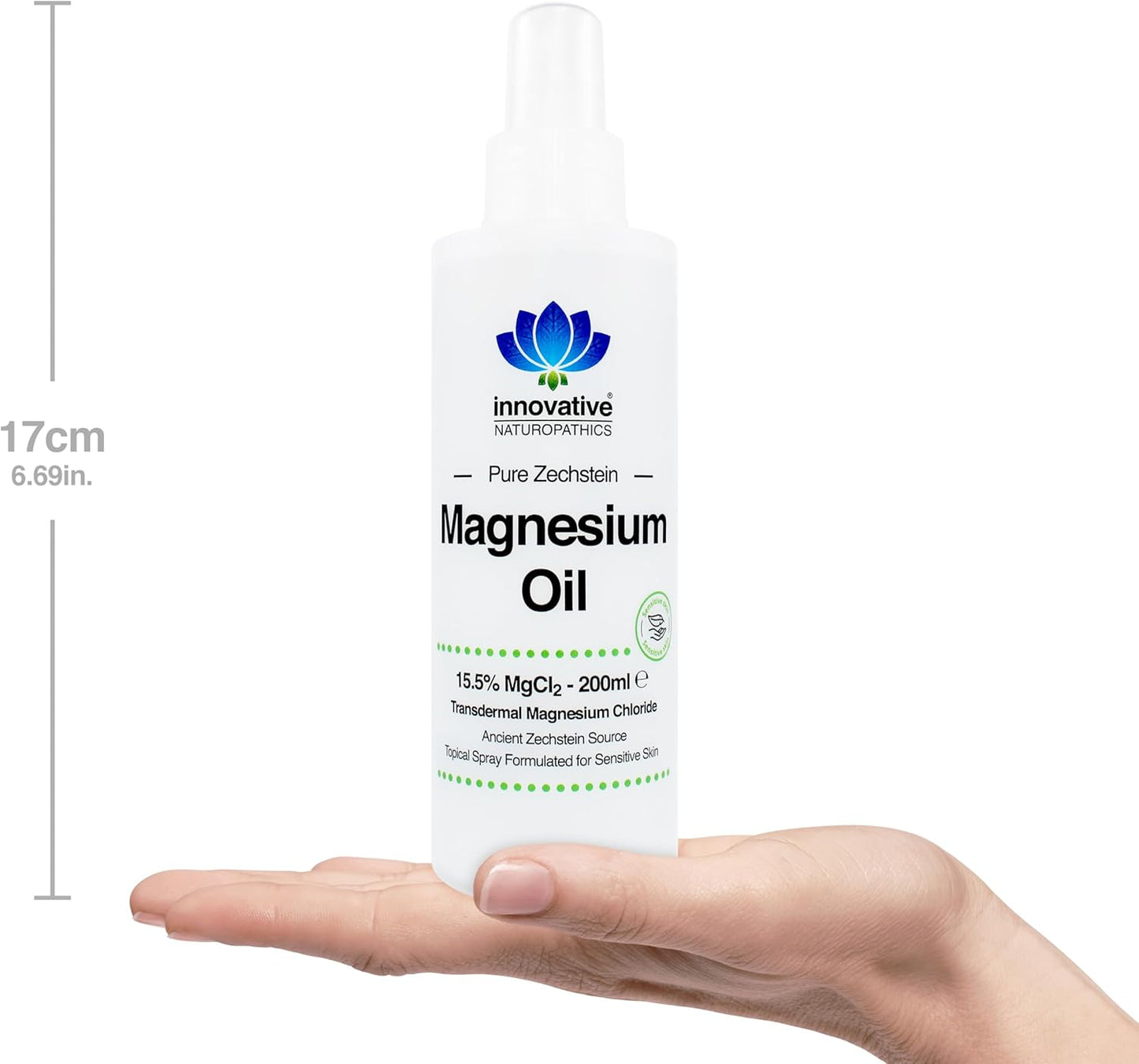 Magnesium Oil Spray - Pure Magnesium Chloride - Ancient Zechstein Source (Sensitive Skin Formula 200Ml)