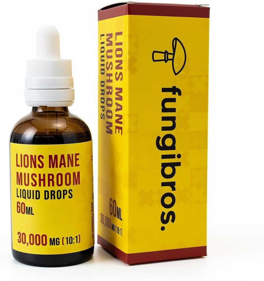 Lion’S Mane Liquid Drops 10:1 High Strength Extract – 30,000Mg Equivalent, 60Ml (2-Month Supply) – Fruiting Body Only – Vegan – Not Capsules or Powder