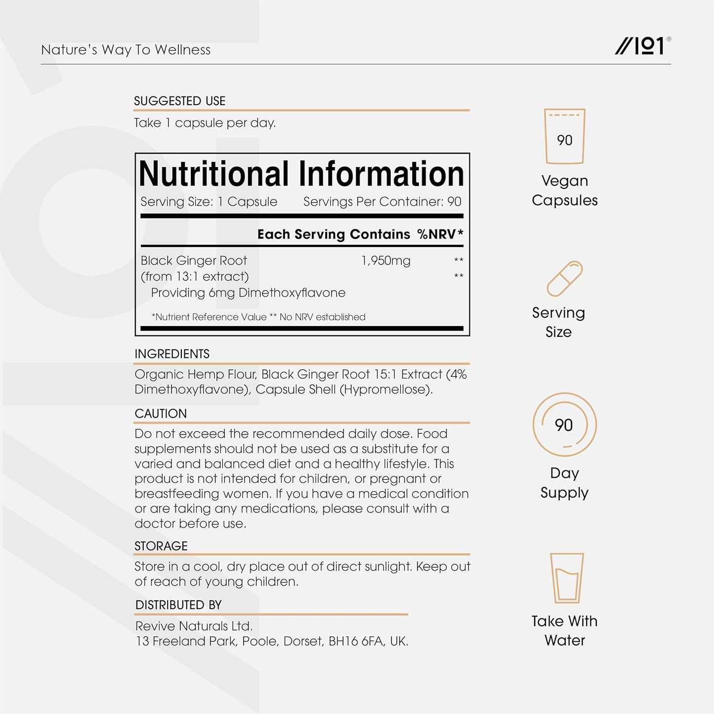 Black Ginger Extract 1950Mg – High Strength 4% Dimethoxyflavo