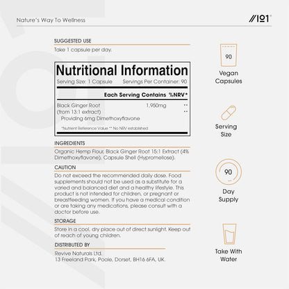 Black Ginger Extract 1950Mg – High Strength 4% Dimethoxyflavo