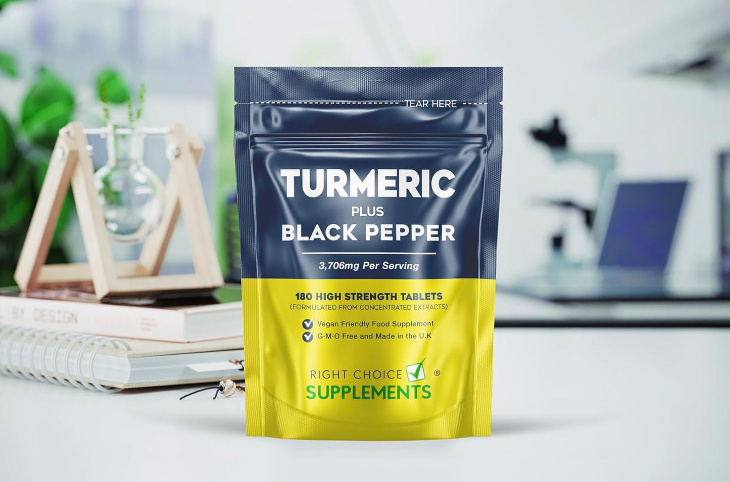 Turmeric & Black Pepper 3200Mg – 180 Vegan Tablets