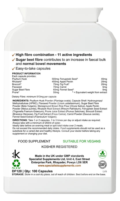 Dietary Fibre Complex X 100 Capsules; High Fibre Formula; Specialist Supplements