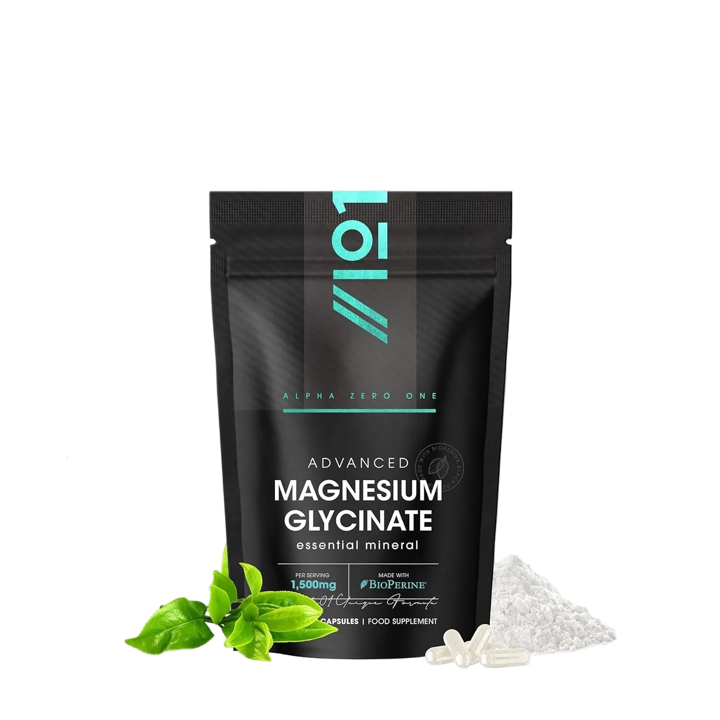 Magnesium Glycinate 1500Mg with Bioperine® – Supports the Nervous System - Reduc