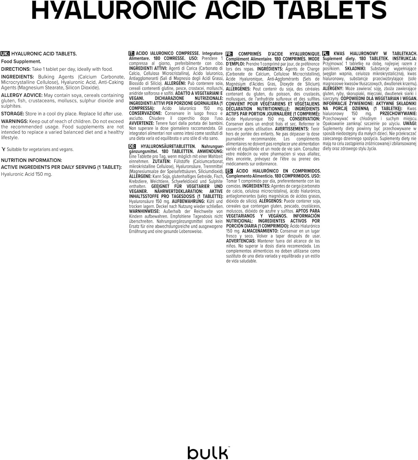 Hyaluronic Acid Tablets 150mg