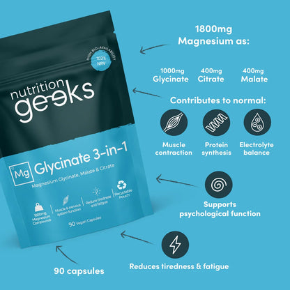 Magnesium Glycinate 3-In-1 Complex, 1800Mg Magnesium Supplements High Absorption