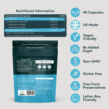 Magnesium Glycinate 3-In-1 Complex, 1800Mg Magnesium Supplements High Absorption