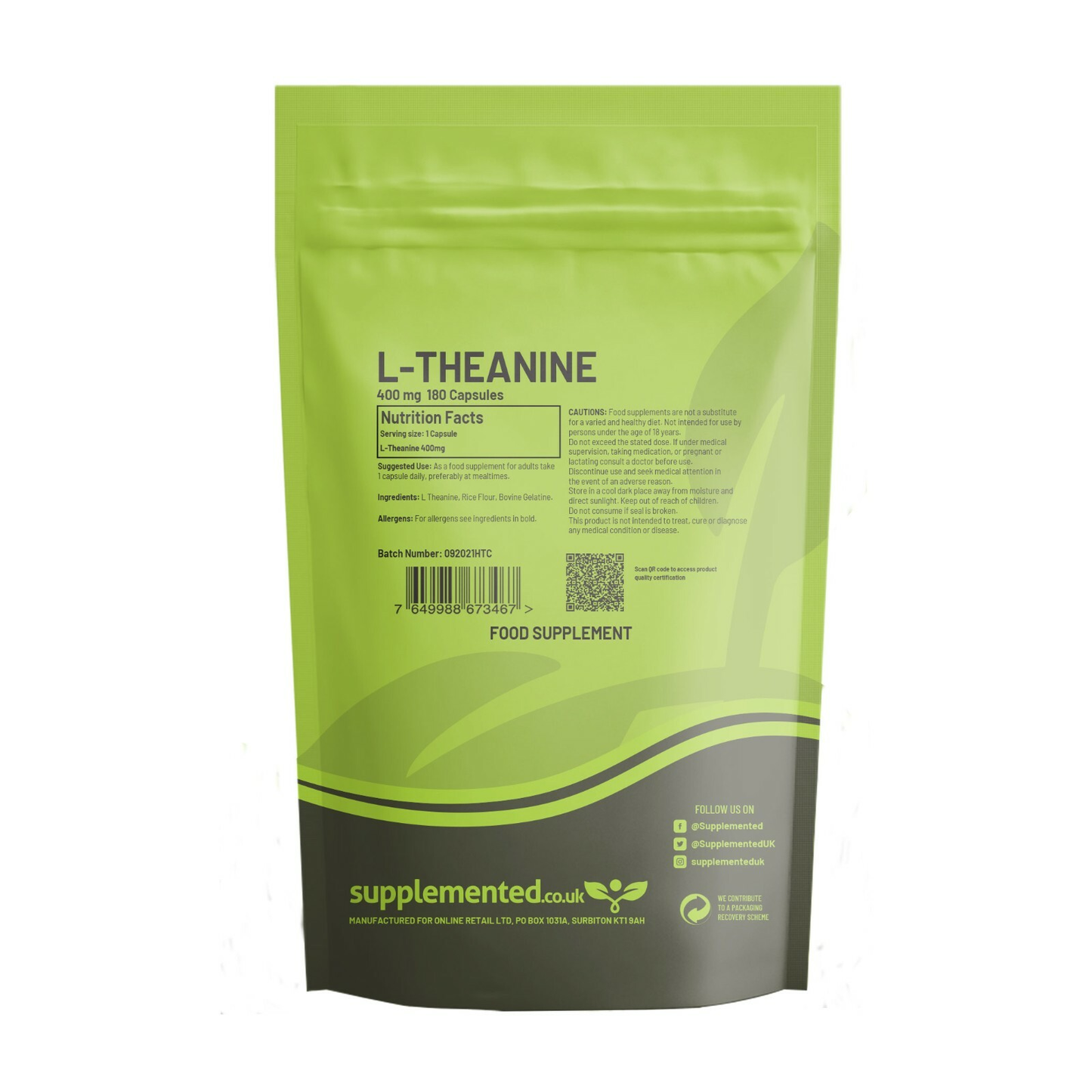 L-Theanine 400mg Capsules