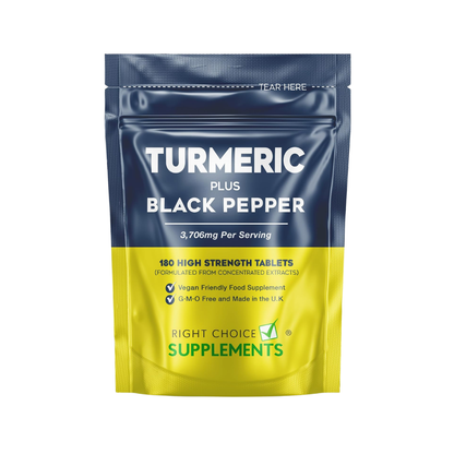 Turmeric & Black Pepper 3200Mg – 180 Vegan Tablets