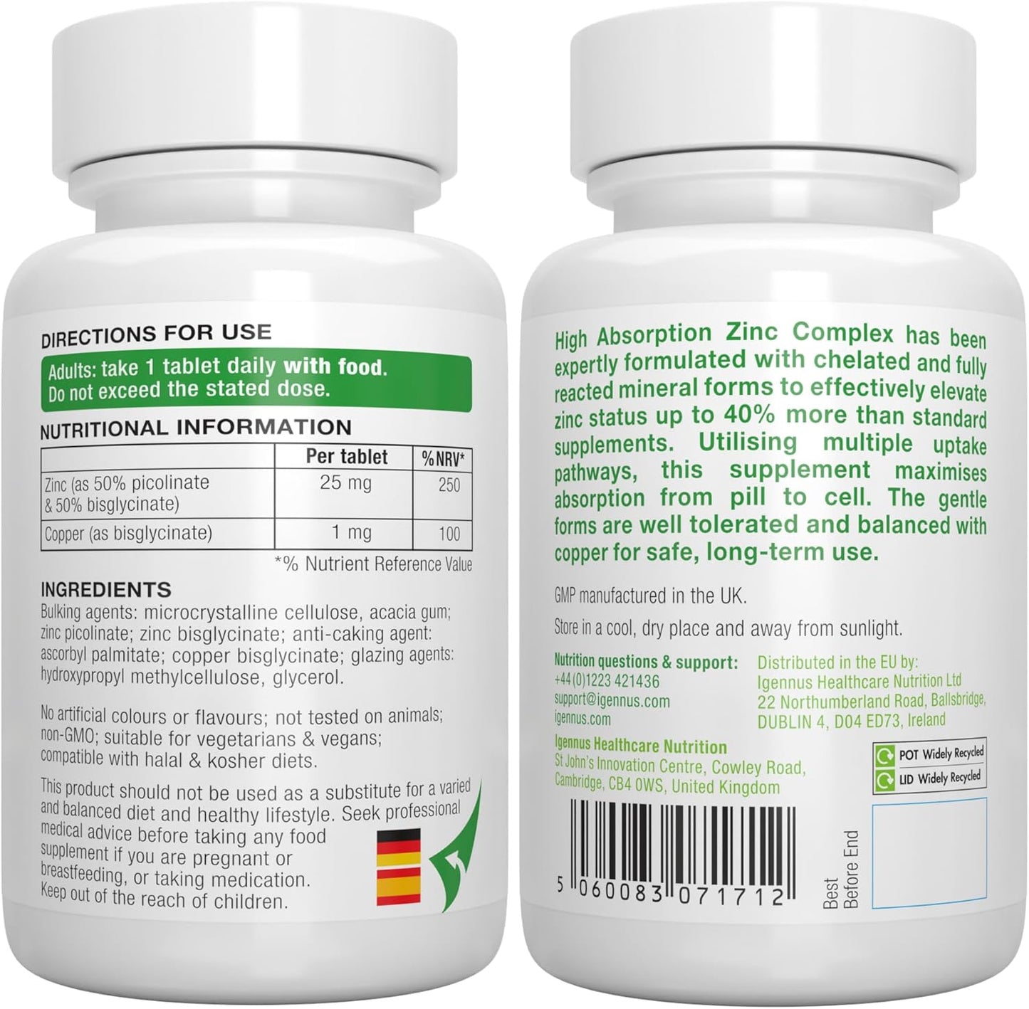 Chelated Zinc Complex Tablets