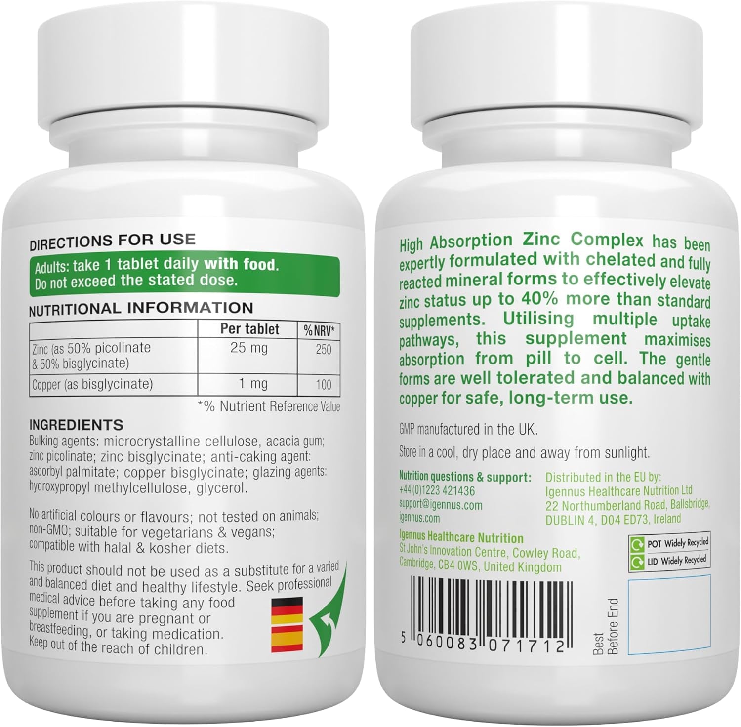 Chelated Zinc Complex Tablets