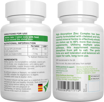 Chelated Zinc Complex Tablets