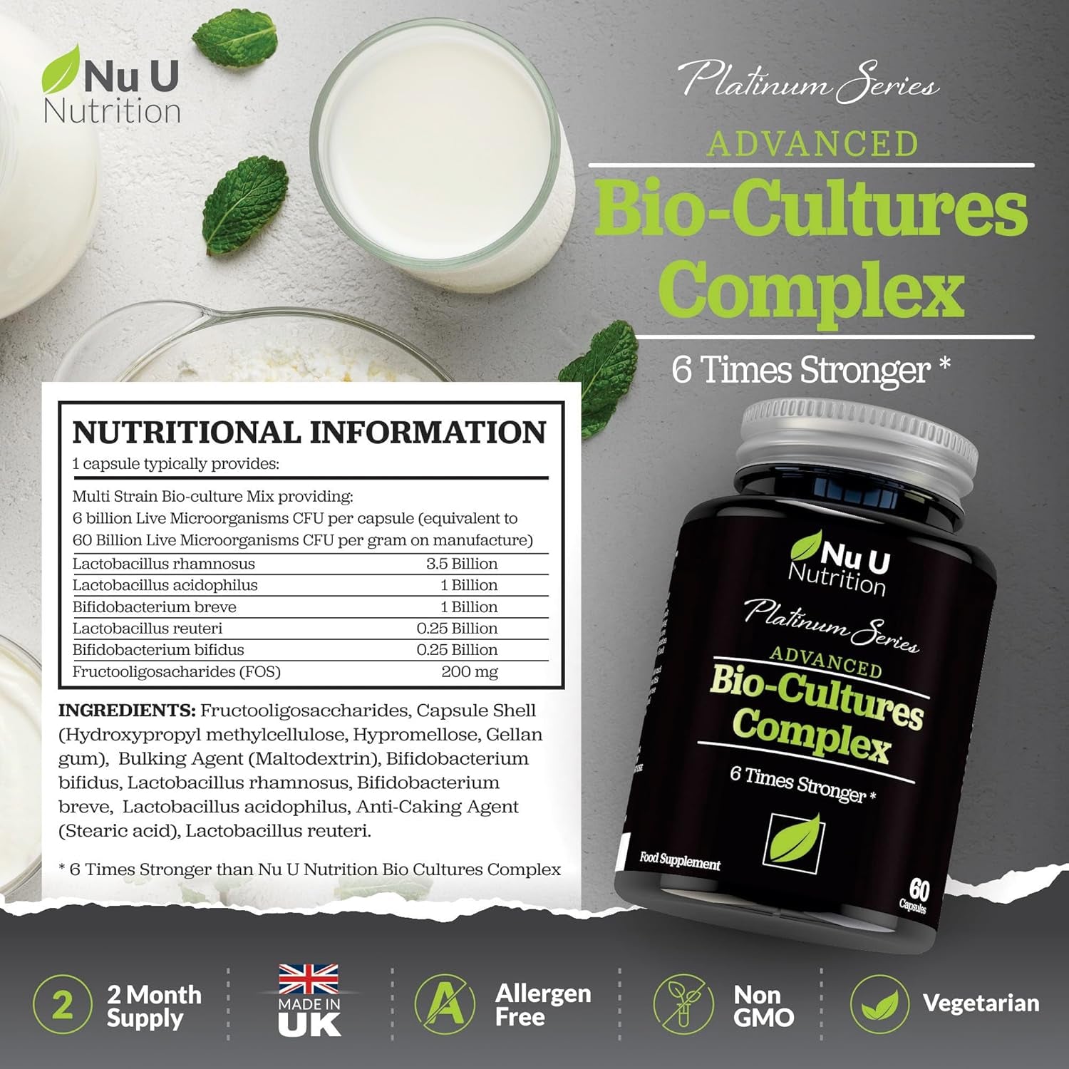 Bio Cultures Probiotics 60B CFU – 60 Capsules