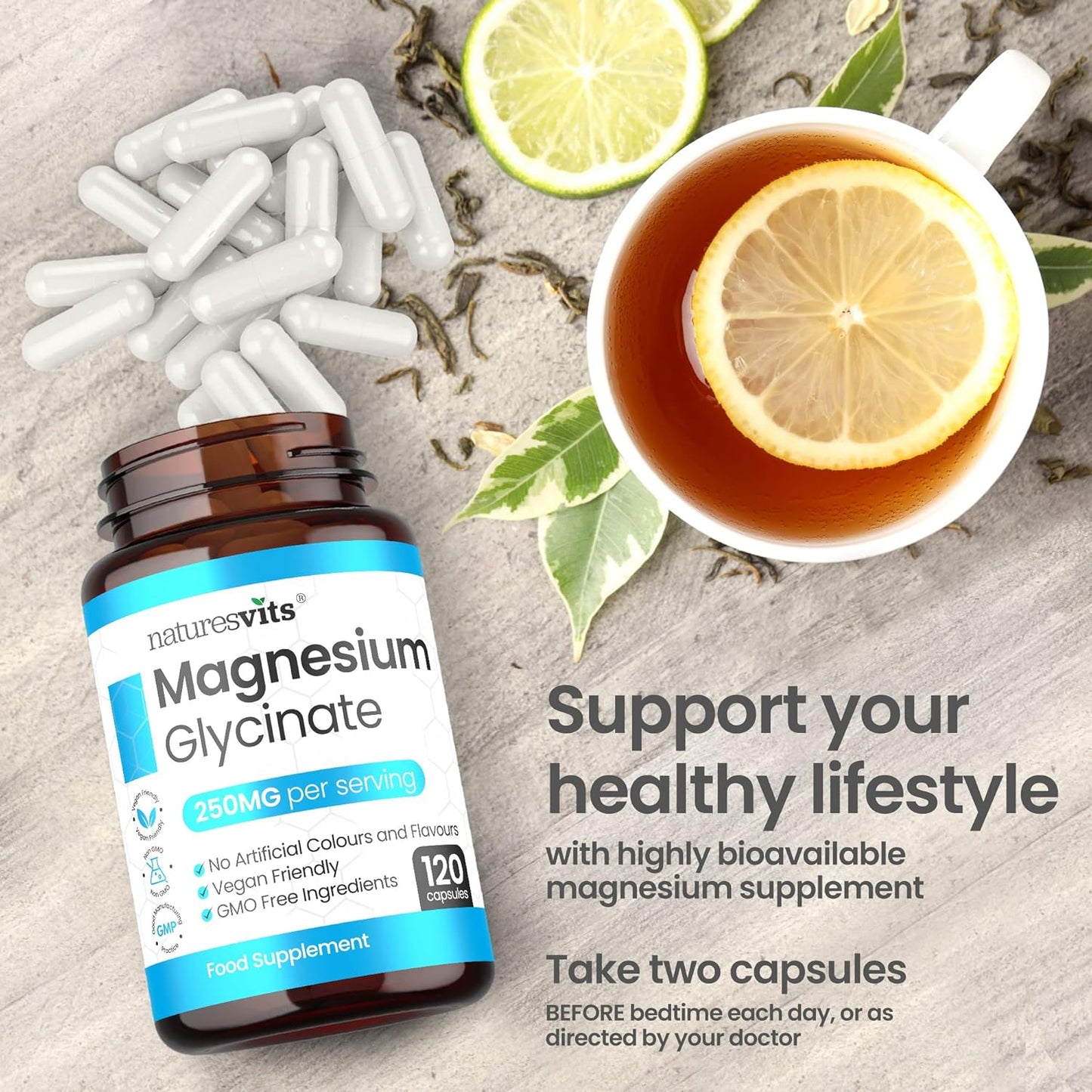 Magnesium Glycinate 250mg – 120 Capsules