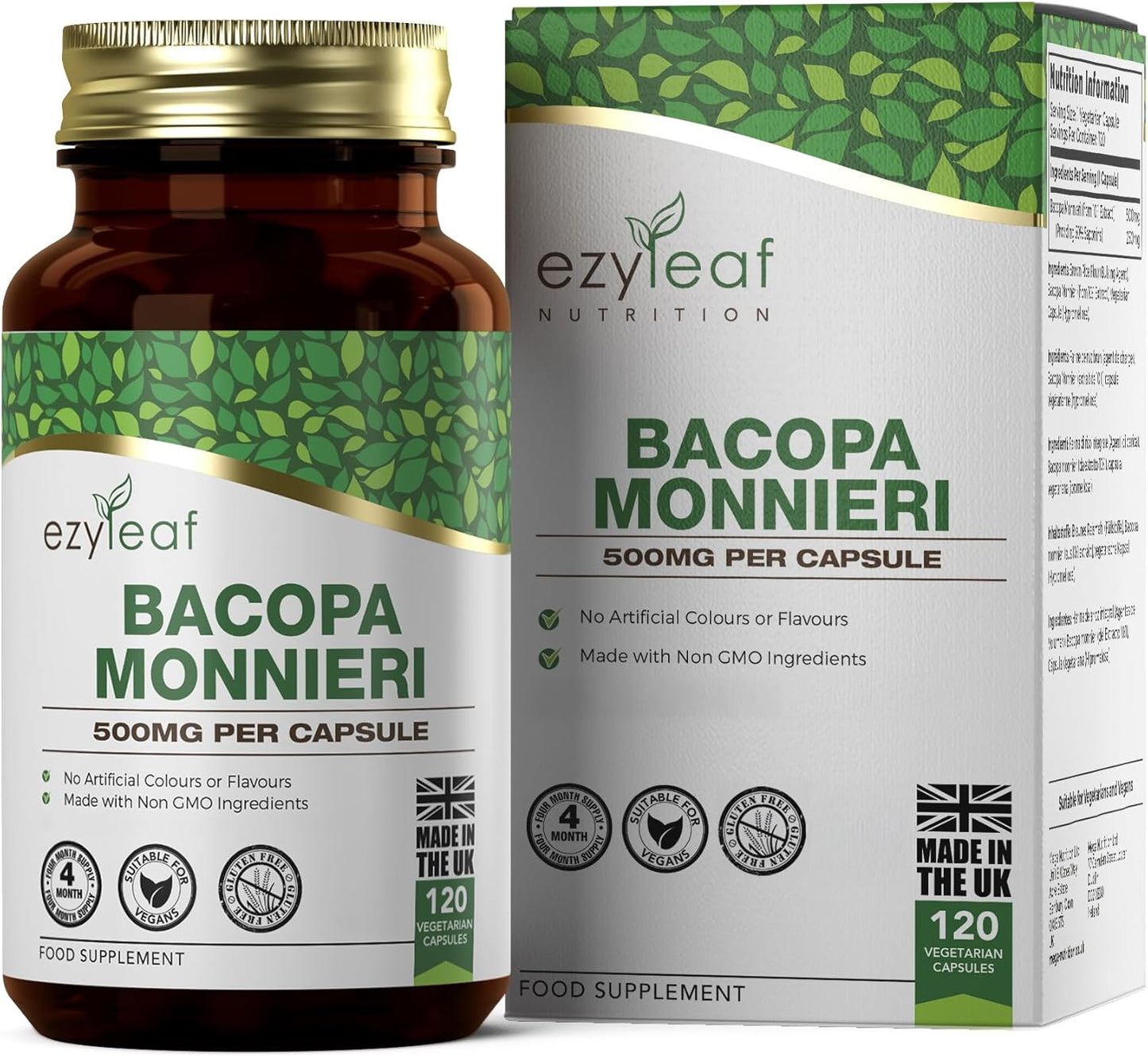 Ezyleaf Bacopa Monnieri 500mg – 120 Capsules