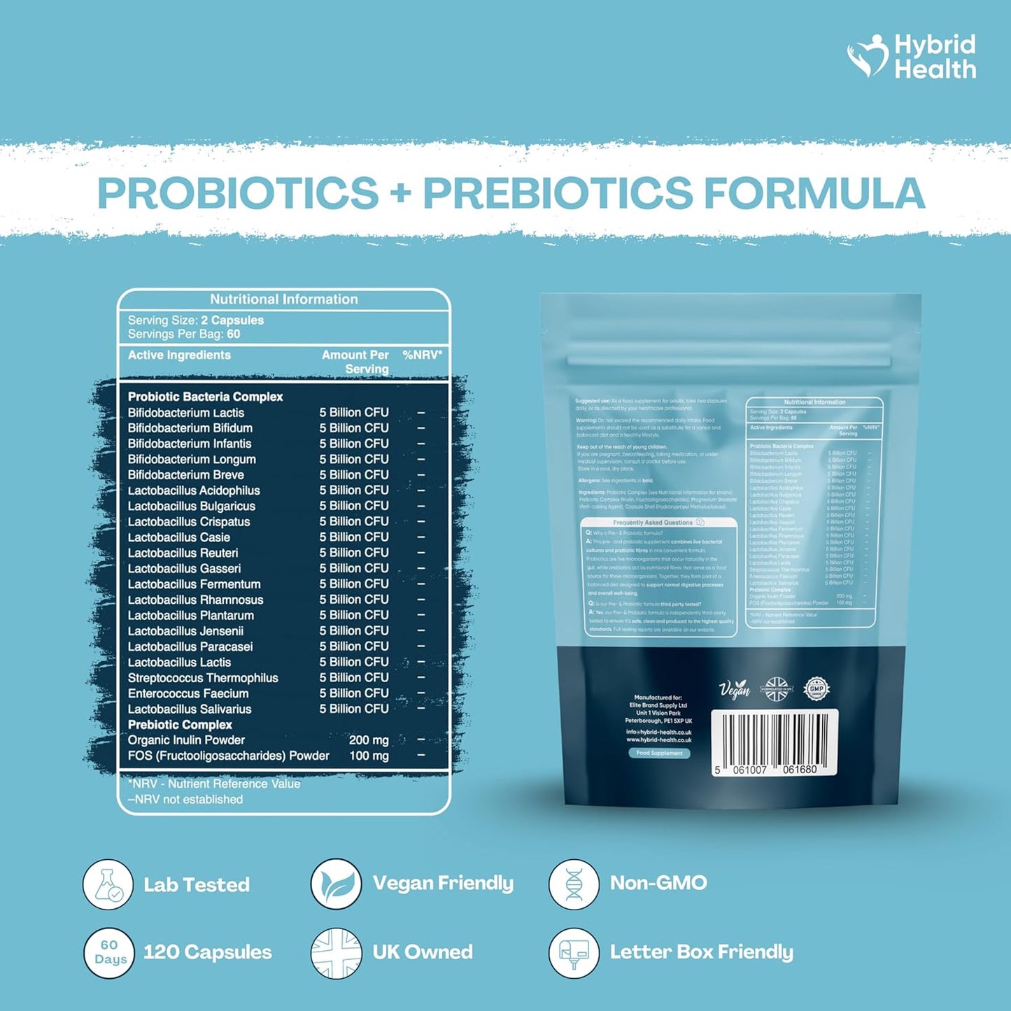 Probiotics + Prebiotics 100 Billion CFU