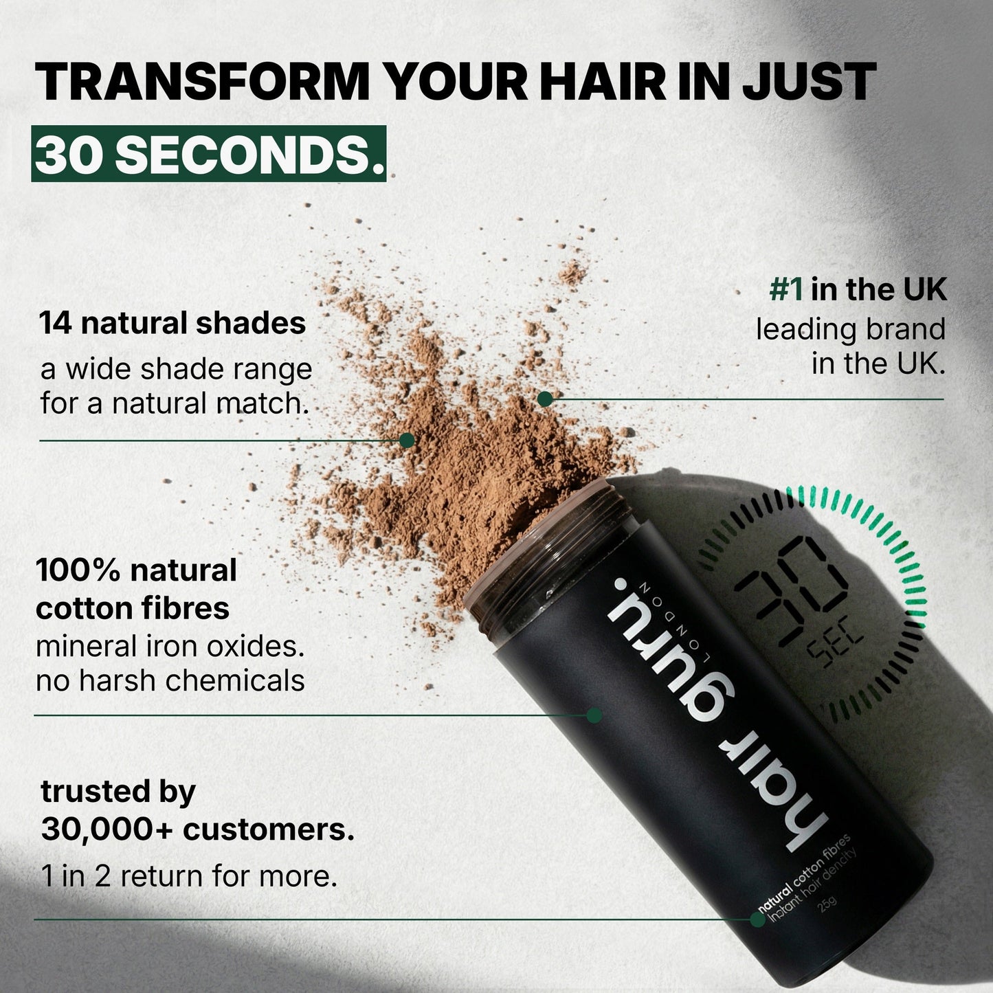 Natural Hair Thickening Fibres